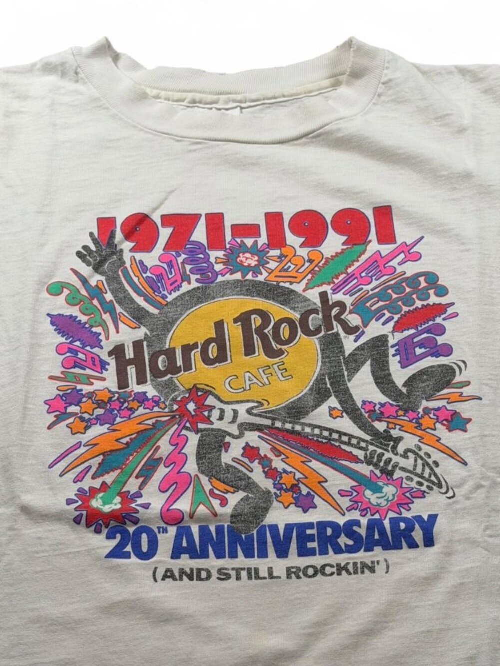 Vintage 1991 Hard Rock Cafe 20th Anniversary Single Stitch Tee XL
